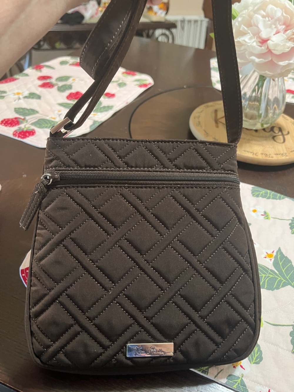 Vera Bradley Quilted Black Crossbody Shoulder Bag